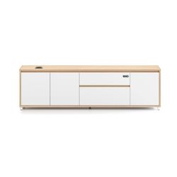 Boost & Halo Executive Right Hand Side Cabinet 1800wx500dx520h mm Natural Oak & Natural White
