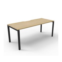 Rapid Deluxe Infinity Single Sided Workstation 1 Person No Screen 1200Wmm per person Black Profile Leg Natural Oak Top