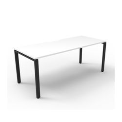 Rapid Deluxe Infinity Single Sided Workstation 1 Person No Screen 1800Wmm per person Black Profile Leg Natural White Top