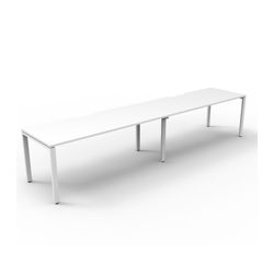Rapid Deluxe Infinity Single Sided Workstation 2 Person No Screen 1800Wmm per person White Profile Leg Natural White Top