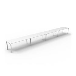 Rapid Deluxe Infinity Single Sided Workstation 4 Person No Screen 1800Wmm per person White Profile Leg Natural White Top