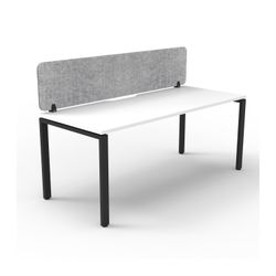Rapid Deluxe Infinity Single Sided Workstation 1 Person With Grey Eco Screen 1200Wmm per person Black Profile Leg Natural White Top