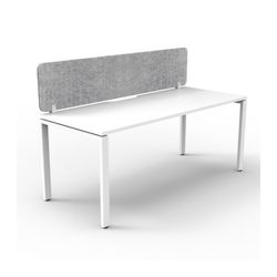 Rapid Deluxe Infinity Single Sided Workstation 1 Person With Grey Eco Screen 1800Wmm per person White Profile Leg Natural White Top
