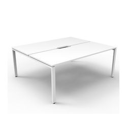 Rapid Deluxe Infinity Back to Back Workstation 2 Person No Screen 1800Wmm per person White Profile Leg Natural White Top