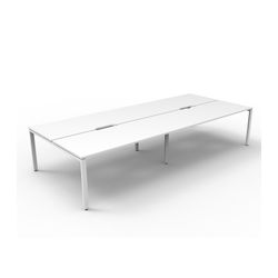 Rapid Deluxe Infinity Back To Back Workstation 4 Person No Screen 1800Wmm per person White Profile Leg Natural White Top