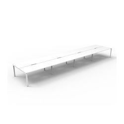 Rapid Deluxe Infinity Back To Back Workstation 8 Person No Screen 1200Wmm per person White Profile Leg Natural White Top