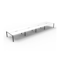 Rapid Deluxe Infinity Back To Back Workstation 8 Person No Screen 1800Wmm per person Black Profile Leg Natural White Top