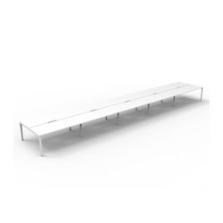 Rapid Deluxe Infinity Back To Back Workstation 10 Person No Screen 1500Wmm per person White Profile Leg Natural White Top
