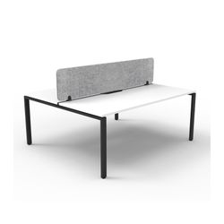 Rapid Deluxe Infinity Back to Back Workstation 2 Person With Grey Eco Screen 1200Wmm per person Black Profile Leg Natural White Top