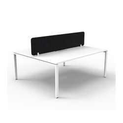Rapid Deluxe Infinity Back to Back Workstation 2 Person With Black Eco Screen 1200Wmm per person White Profile Leg Natural White Top