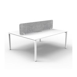 Rapid Deluxe Infinity Back to Back Workstation 2 Person With Grey Eco Screen 1500Wmm per person White Profile Leg Natural White Top