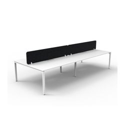 Rapid Deluxe Infinity Back to Back Workstation 4 Person With Black Eco Screen 1800Wmm per person White Profile Leg Natural White Top
