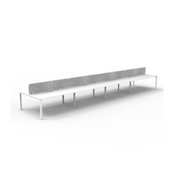 Rapid Deluxe Infinity Back to Back Workstation 8 Person With Grey Eco Screen 1200Wmm per person White Profile Leg Natural White Top