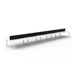 Rapid Deluxe Infinity Back to Back Workstation 10 Person With Black Eco Screen 1200Wmm per person White Profile Leg Natural White Top