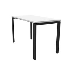Deluxe Profile Steel Frame Table 1200mm Black Steel Frame Natural White Top