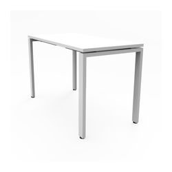 Deluxe Profile Steel Frame Table 1200mm White Steel Frame Natural White Top