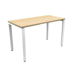 Deluxe Profile Steel Frame Table 1200mm White Steel Frame Natural Oak Top