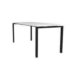 Deluxe Profile Steel Frame Table 1800mm Black Steel Frame Natural White Top