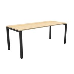 Deluxe Profile Steel Frame Table 1800mm Black Steel Frame Natural Oak Top