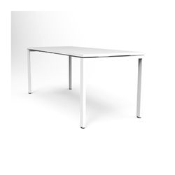 Deluxe Profile Steel Frame Table 1800mm White Steel Frame Natural White Top