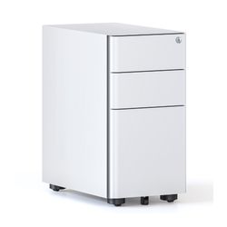 Eternity Slimline Mobile Pedestal 2 Box Drawers/1 File Drawer White