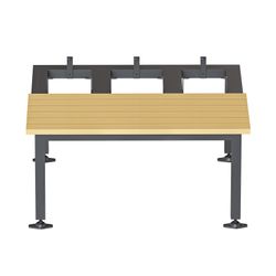Rapid Bench Seat And Stand To Suit Bank of 3 Lockers Black/Teak