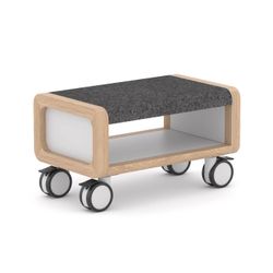 Rover Mobile Bench Seat Timber & White with Charcoal Grey Seat