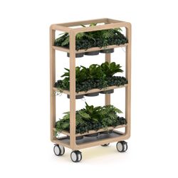 Rover Mobile Planter 1620mm H Timber & White with Gray Panelling