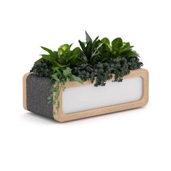 Rover Mobile Planter Box 900mm W Timber & White with Gray Panelling