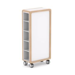 Rover Mobile Whiteboard 900x1920mm Timber & White