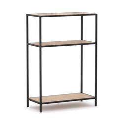 Rhodes Modular Shelf 1-Bay Configuration Black Frame W840mm x D400mm x H1234mm New Oak Ravine