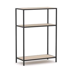 Rhodes Modular Shelf 1-Bay Configuration Black Frame W840mm x D400mm x H1234mm Nordic Maple