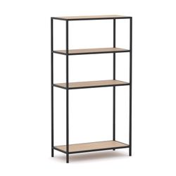 Rhodes Modular Shelf 1-Bay Configuration Black Frame W840mm x D400mm x H1617mm New Oak Ravine