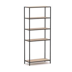 Rhodes Modular Shelf 1-Bay Configuration Black Frame W840mm x D400mm x H2000mm New Oak Ravine