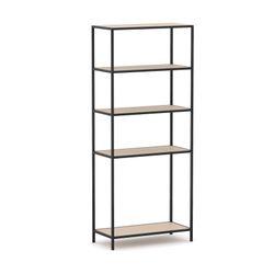 Rhodes Modular Shelf 1-Bay Configuration Black Frame W840mm x D400mm x H2000mm Nordic Maple