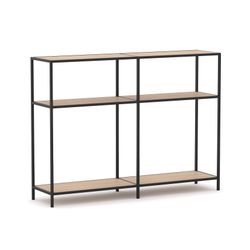 Rhodes Modular Shelf 2-Bay Configuration Black Frame W1660mm x D400mm x H1234mm New Oak Ravine