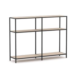 Rhodes Modular Shelf 2-Bay Configuration Black Frame W1660mm x D400mm x H1234mm Nordic Maple