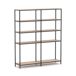 Rhodes Modular Shelf 2-Bay Configuration Black Frame W1660mm x D400mm x H2000mm New Oak Ravine
