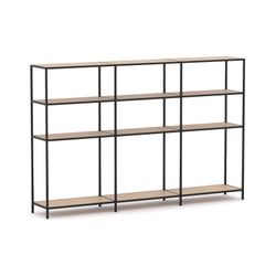 Rhodes Modular Shelf 3-Bay Configuration Black Frame W2480mm x D400mm x H1617mm New Oak Ravine