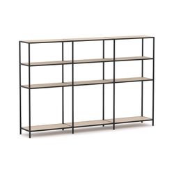 Rhodes Modular Shelf 3-Bay Configuration Black Frame W2480mm x D400mm x H1617mm Nordic Maple