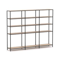 Rhodes Modular Shelf 3-Bay Configuration Black Frame W2480mm x D400mm x H2000mm New Oak Ravine