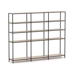 Rhodes Modular Shelf 3-Bay Configuration Black Frame W2480mm x D400mm x H2000mm Nordic Maple