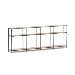Rhodes Modular Shelf 4-Bay Configuration Black Frame W3300mm x D400mm x H1234mm Nordic Maple