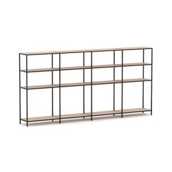 Rhodes Modular Shelf 4-Bay Configuration Black Frame W3300mm x D400mm x H1617mm New Oak Ravine