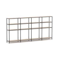 Rhodes Modular Shelf 4-Bay Configuration Black Frame W3300mm x D400mm x H1617mm Nordic Maple