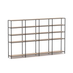 Rhodes Modular Shelf 4-Bay Configuration Black Frame W3300mm x D400mm x H2000mm New Oak Ravine