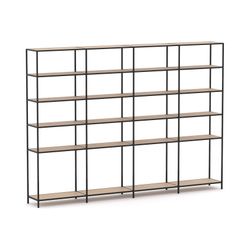 Rhodes Modular Shelf 4-Bay Configuration Black Frame W3300mm x D400mm x H2383mm New Oak Ravine