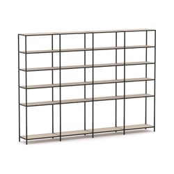 Rhodes Modular Shelf 4-Bay Configuration Black Frame W3300mm x D400mm x H2383mm Nordic Maple