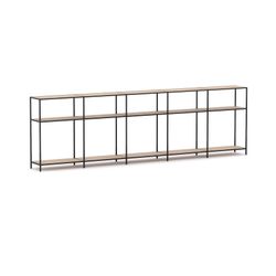 Rhodes Modular Shelf 5-Bay Configuration Black Frame W4120mm x D400mm x H1234mm New Oak Ravine