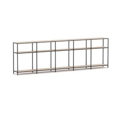 Rhodes Modular Shelf 5-Bay Configuration Black Frame W4120mm x D400mm x H1234mm Nordic Maple